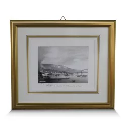 A work \"Rolle, island and monument of the Harp\" signed J. Dubois.